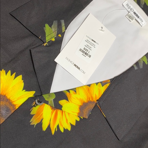 Sunflower Men's Button Down Short Sleeve Large - Picture 7 of 12